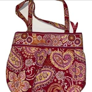 Vera Bradley RASPBERRY FIZZ Shoulder Bag Tote Pink Floral Paisley Y2K Vintage